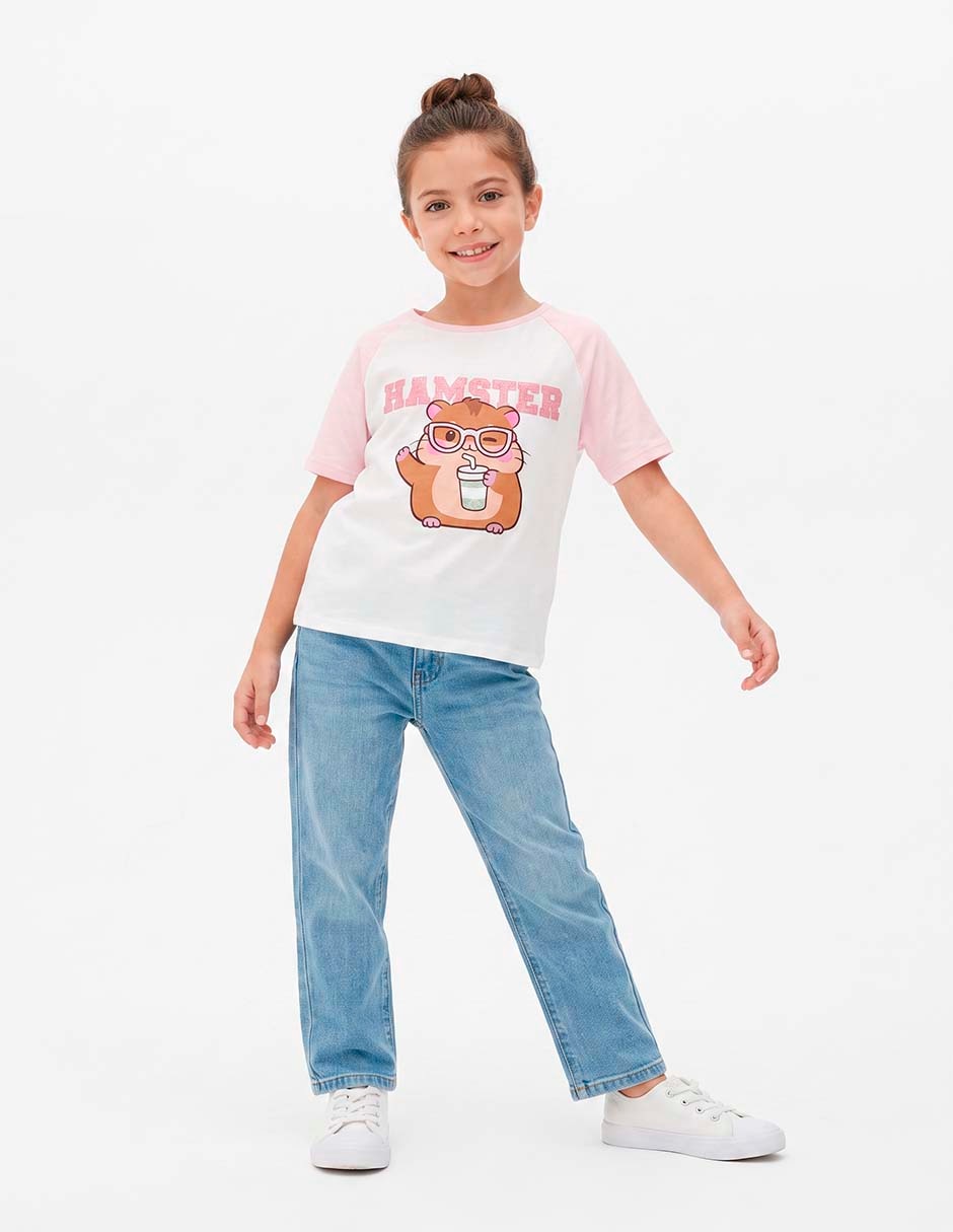 Playera manga corta para niña