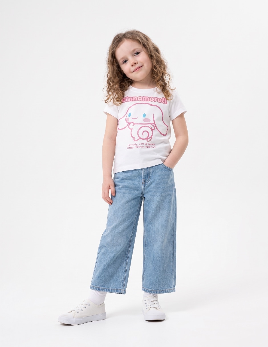 Playera Cinnamoroll manga corta para niña Playera Cinnamoroll manga corta para niña