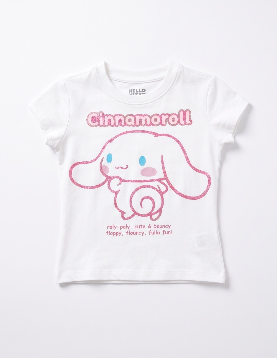 Playera Cinnamoroll manga corta para niña 3