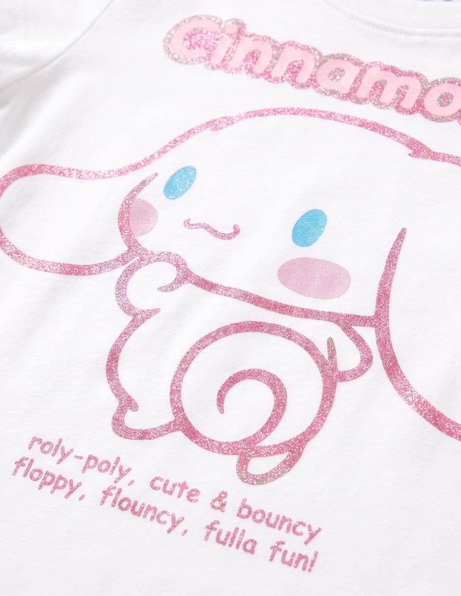 Playera Cinnamoroll manga corta para niña 5
