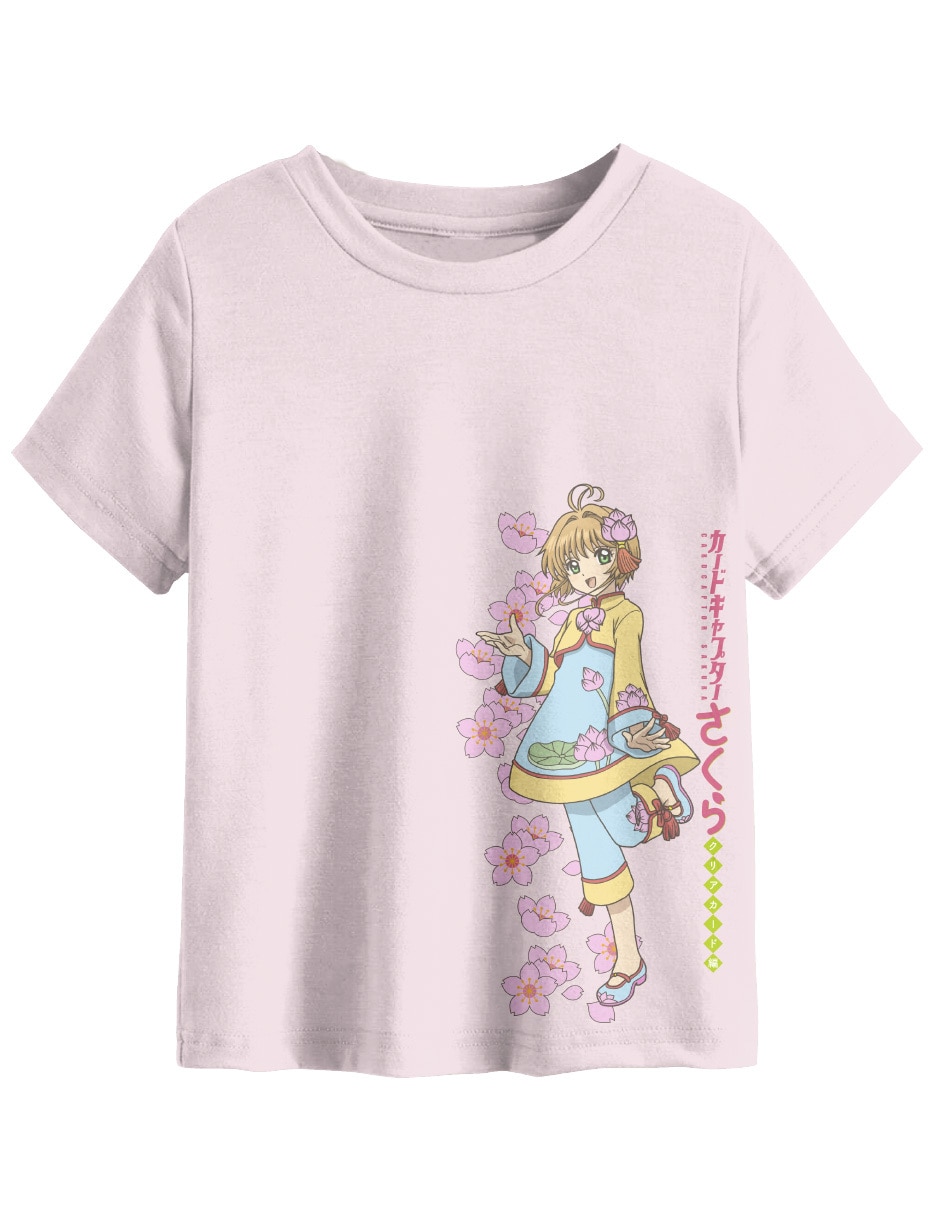 Playera Sakura Cardcaptor manga corta para niña Playera Sakura Cardcaptor manga corta para niña